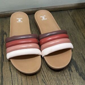 Shade & Shore Pink and Brown Sandals with Cushioned Straps